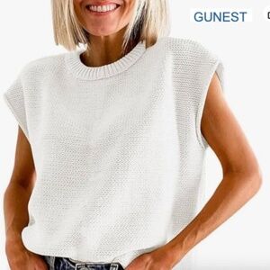 NWT Gunest white knit tank sweater, XL,  GP1513